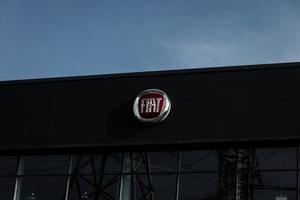 Minsk, Belarus, July 2022 - Fiat dealership sign. photo