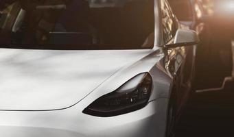 white electric car photo