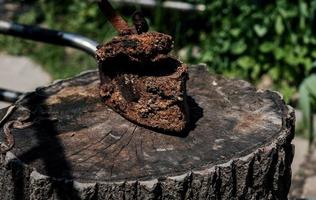 Antique rusty iron photo