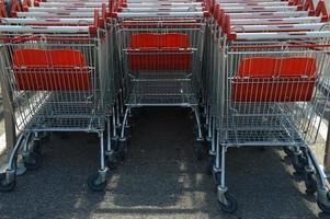 Closeup on Shopping carts photo