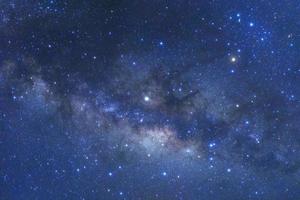 Milky way galaxy with stars and space dust in the universe, Long exposure photograph, with grain. photo