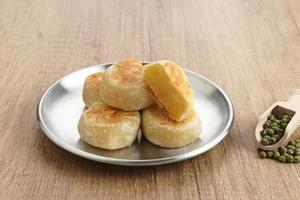 Bakpia, Bakpia Pathok is a typical Yogyakarta food made from a mixture of green beans, cheese and sugar, which is wrapped in flour, then baked. photo