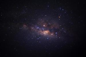 Milky way galaxy with stars and space dust in the universe, Long exposure photograph, with grain. photo