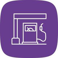 15 - Gas Station Line Round Corner vector