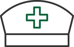 Nurse Cap Line Two Color vector