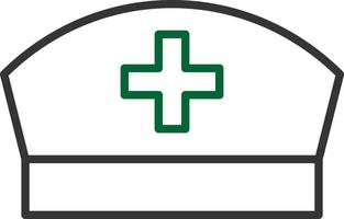 Nurse Cap Line Two Color vector