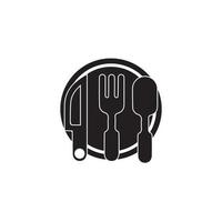 Fork, knife and spoon icon design vector