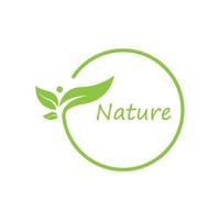 Logos of green Tree leaf ecology vector