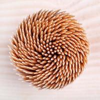 Close-up wooden toothpicks photo