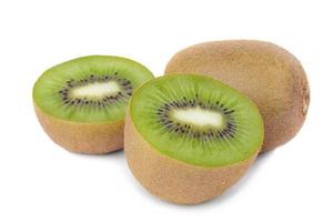 Sliced kiwi fruit isolated on white photo