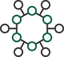 Atom Structure Line Two Color vector