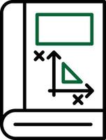 línea de libro de álgebra de dos colores vector