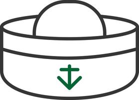 Sailor Hat Line Two Color vector