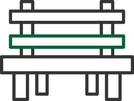 Bench Line Two Color vector