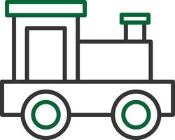 Toy Train Line Two Color vector