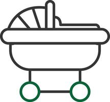 Baby Carriage Line Two Color vector