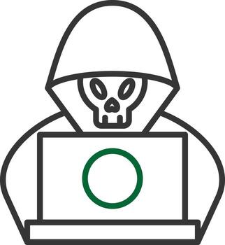 hacker linea dos colores vector