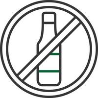 No Alcohol Line Two Color vector