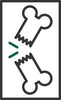 Broken Bone Line Two Color vector