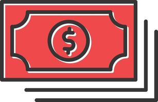 Dollar Note Filled Retro vector