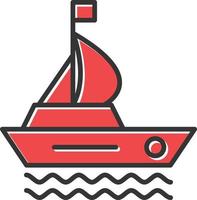 Boat Filled Retro vector