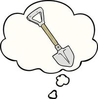 cartoon shovel and thought bubble vector