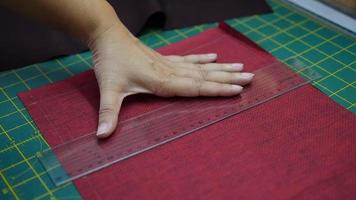 Woman's hands, doing her patchwork video