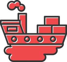 Ship Pollution Filled Icon vector