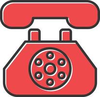 Land Line Phone Filled Icon vector