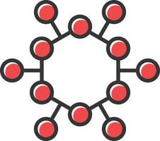 Atom Structure Filled Icon vector