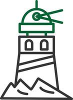 Lighthouse Line Two Color vector