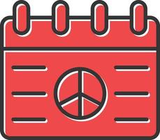 Peace Calendar Filled Retro vector