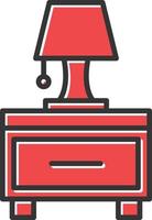 Nightstand Filled Retro vector