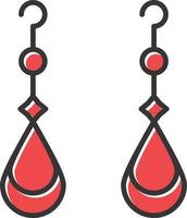 Earrings Filled Retro vector