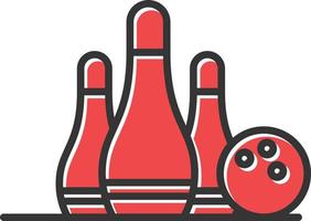 Bowling Filled Retro vector