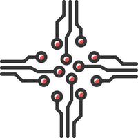 Circuit Filled Retro vector