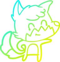 cold gradient line drawing cartoon friendly fox vector