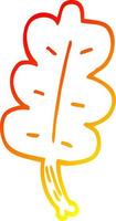 warm gradient line drawing cartoon leaf vector