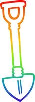 rainbow gradient line drawing cartoon spade vector