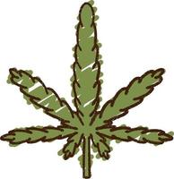dibujo de tiza de hoja de marihuana vector