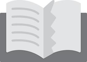 Teared Book Flat Greyscale vector