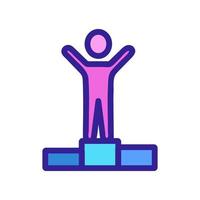 The winner on the pedestal is an icon vector. Isolated contour symbol illustration vector