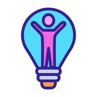 light bulb and party icon vector. Isolated contour symbol illustration vector