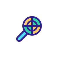 Search for the target icon vector. Isolated contour symbol illustration vector