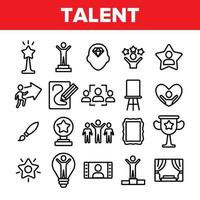 Collection Different Human Talent Icons Set Vector