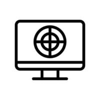 the target in the TV icon is the vector. Isolated contour symbol illustration vector