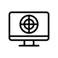 the target in the TV icon is the vector. Isolated contour symbol illustration vector