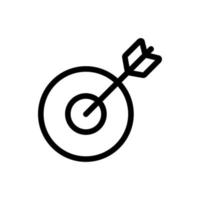vector de icono de destino y flecha. ilustración de símbolo de contorno aislado