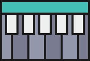 Piano Line Filled vector