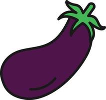 Eggplant Line Filled vector